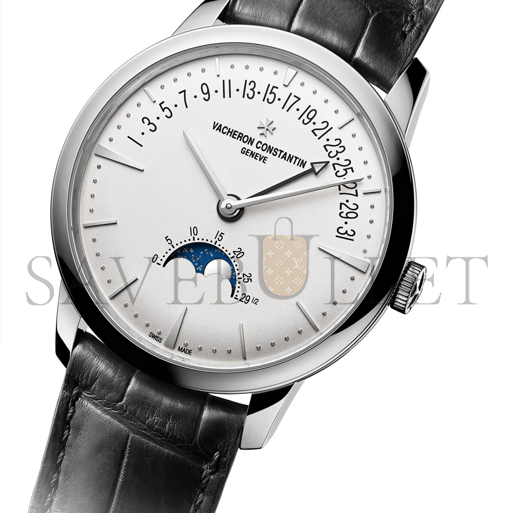 vacheron Co*sta*t*n patrimony moon phase retrograde date 42.5 mm white gold watch 4010u/000g-b330